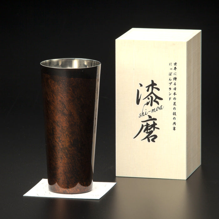 匠の技のコラボ 漆磨 シーマ | 白檀 ２重構造 ピルスナーカップ 黒 | 名入れ