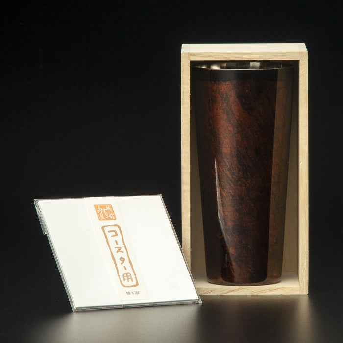 匠の技のコラボ 漆磨 シーマ | 白檀 ２重構造 ピルスナーカップ 黒