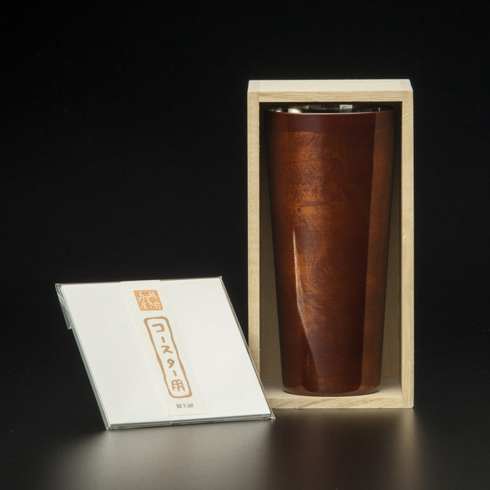 匠の技のコラボ 漆磨 シーマ | 白檀 ２重構造 ピルスナーカップ 赤 | 名入れ