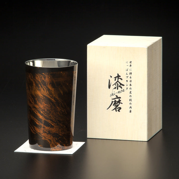 匠の技のコラボ 漆磨 シーマ | 白檀 ２重構造 ハイボールカップ 黒 | 名入れ