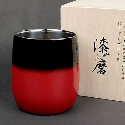 匠の技のコラボ 漆磨 シーマ | カップ ダルマ 伝統工芸士 荒川文彦作 | 赤彩