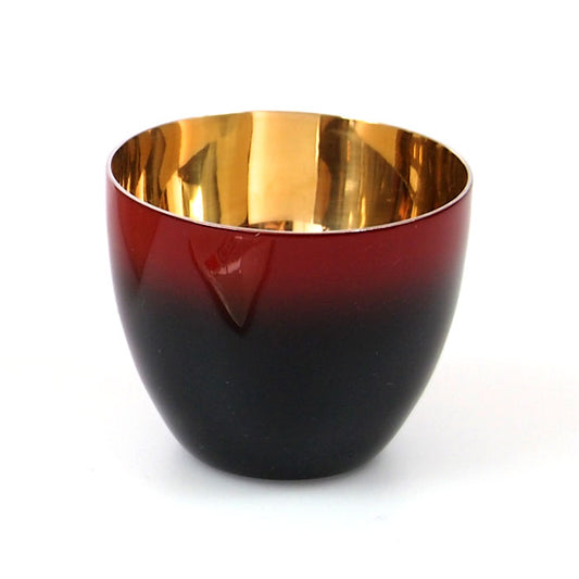 匠の技のコラボ 漆磨 シーマ | カップ ぐい呑みダブル 伝統工芸士作 | 内金メッキ 黒彩