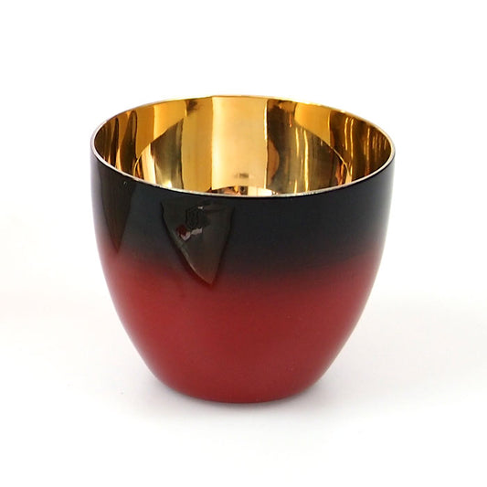 匠の技のコラボ 漆磨 シーマ | カップ ぐい呑みダブル 伝統工芸士作 | 内金メッキ 赤彩