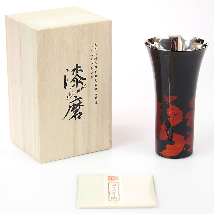 匠の技のコラボ 漆磨 シーマ | カップ シングルＬ 黒 金箔華切り回し 伝統工芸士作