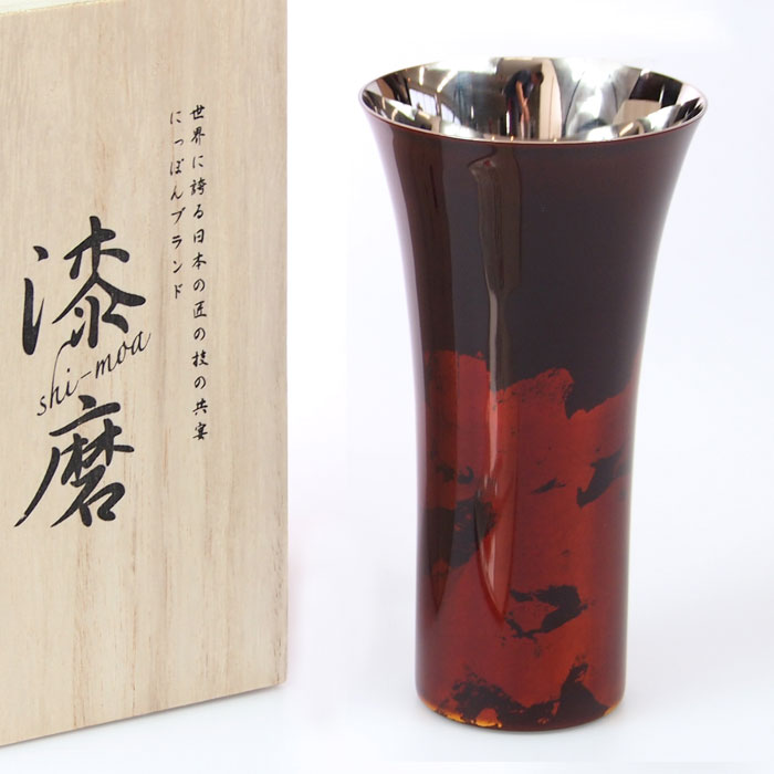 匠の技のコラボ 漆磨 シーマ | カップ シングルＬ 赤 金箔華切り回し 伝統工芸士作