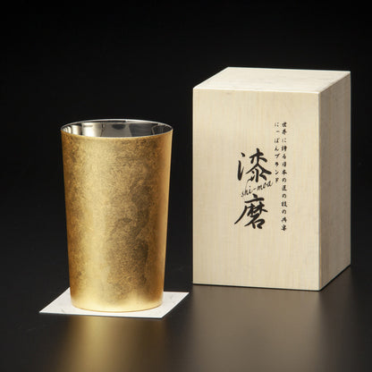 匠の技のコラボ 漆磨 シーマ | 箔衣 ２重構造 ハイボールカップ 名入れ