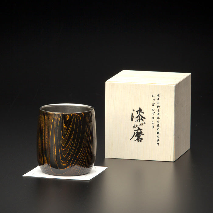 匠の技のコラボ 漆磨 シーマ | 和然檀 ２重構造 ロックカップ ダルマ 黒 | 名入れ