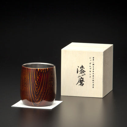 匠の技のコラボ 漆磨 シーマ | 和然檀 ２重構造 ロックカップ ダルマ 赤 | 名入れ