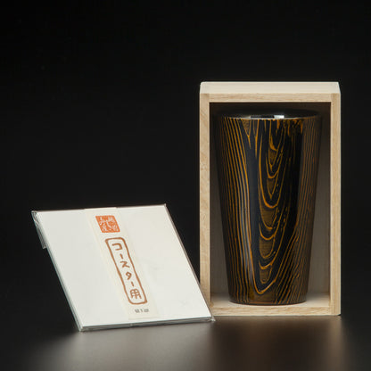 匠の技のコラボ 漆磨 シーマ | 和然檀 ２重構造 ストレートカップ 黒