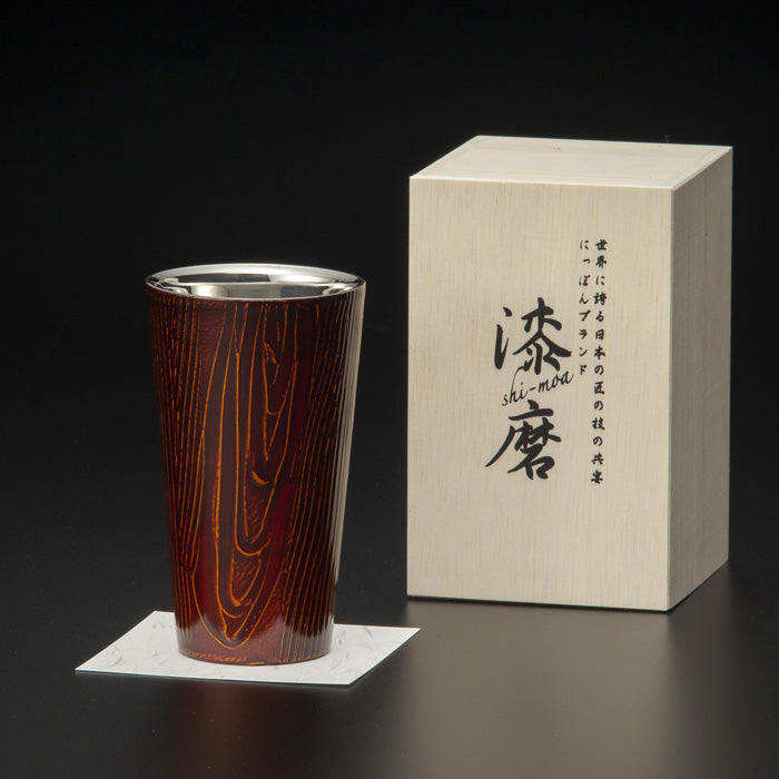 匠の技のコラボ 漆磨 シーマ | 和然檀 ２重構造 ストレートカップ 赤 | 名入れ