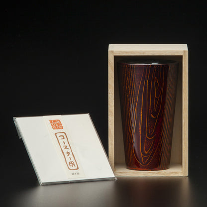 匠の技のコラボ 漆磨 シーマ | 和然檀 ２重構造 ストレートカップ 赤 | 名入れ