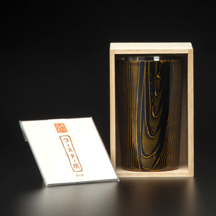 匠の技のコラボ 漆磨 シーマ | 和然檀 ２重構造 ハイボールカップ 黒