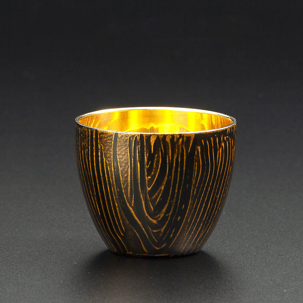 匠の技のコラボ 漆磨 シーマ | 和然檀 ２重構造 ぐい呑 内側金メッキ 黒
