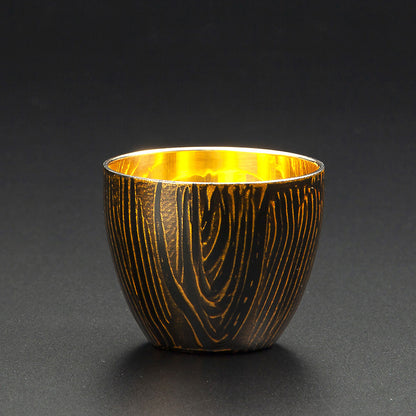 匠の技のコラボ 漆磨 シーマ | 和然檀 ２重構造 ぐい呑 内側金メッキ 黒