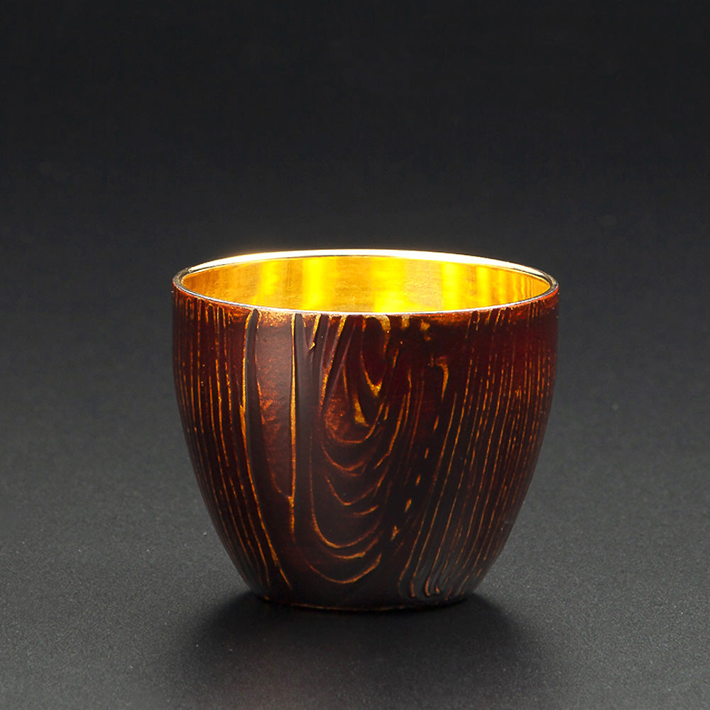 匠の技のコラボ 漆磨 シーマ | 和然檀 ２重構造 ぐい呑 内側金メッキ 赤