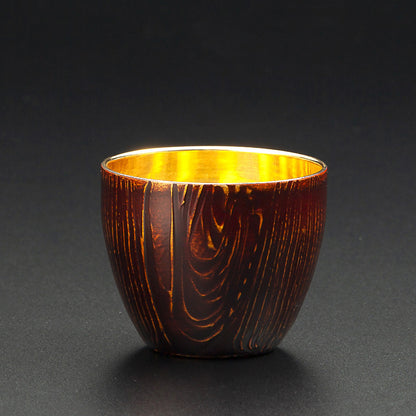 匠の技のコラボ 漆磨 シーマ | 和然檀 ２重構造 ぐい呑 内側金メッキ 赤