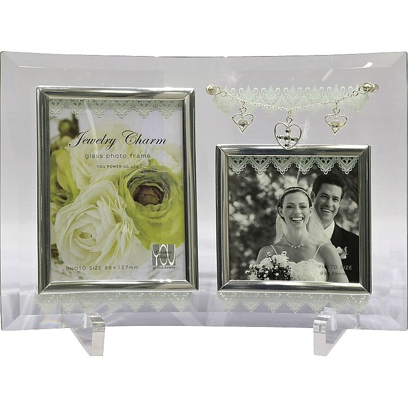 ( 写真立て / フォトフレーム ) ジュエリーチャームガラスフォトフレーム2W ( 400-7148r )