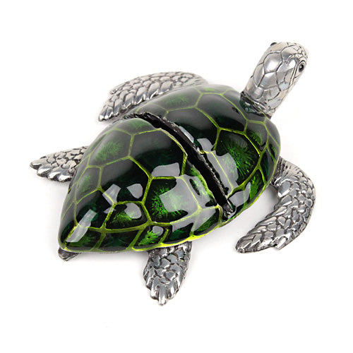 ( Loyfar ロイファー / ハンドクラフト / ピューター ) カードホルダー / カメ ( グリーン )