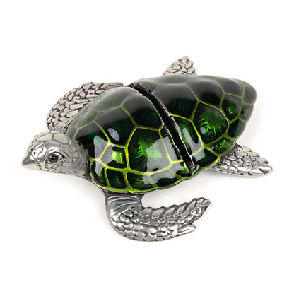 ( Loyfar ロイファー / ハンドクラフト / ピューター ) カードホルダー / カメ ( グリーン )