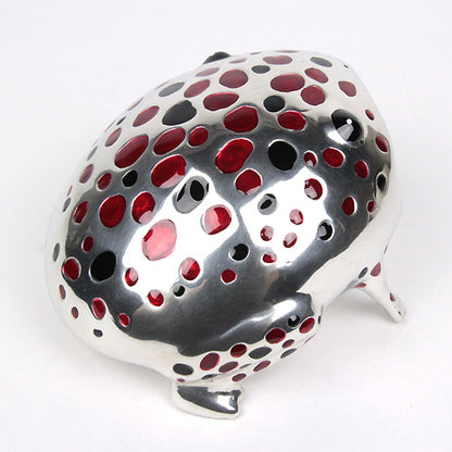 ( Loyfar ロイファー / ハンドクラフト / ピューター ) カードホルダー / カエル ( レッド )