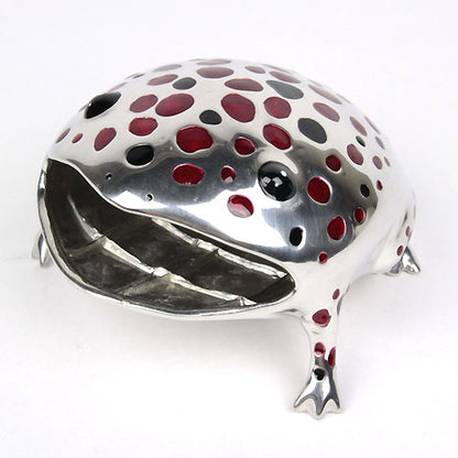 ( Loyfar ロイファー / ハンドクラフト / ピューター ) カードホルダー / カエル ( レッド )