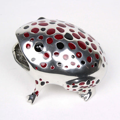 ( Loyfar ロイファー / ハンドクラフト / ピューター ) カードホルダー / カエル ( レッド )