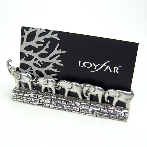 ( Loyfar ロイファー / ハンドクラフト / ピューター ) カードホルダー / ファミリーエレファント