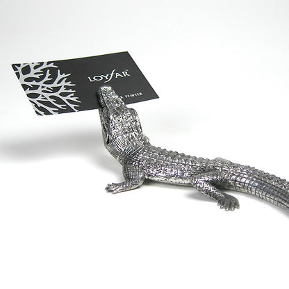 ( Loyfar ロイファー / ハンドクラフト / ピューター ) カードホルダー / クロコダイル