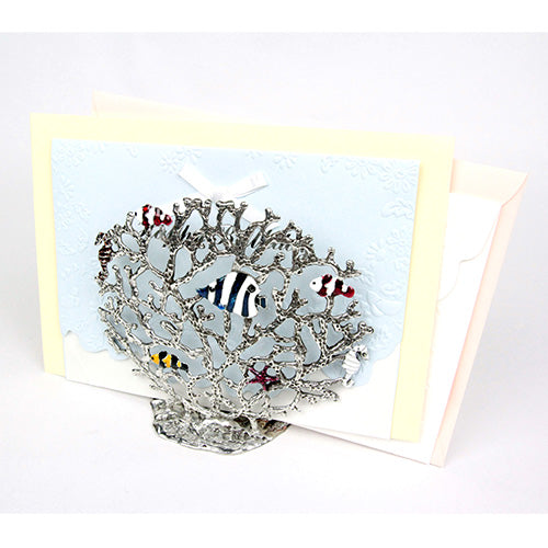 ( Loyfar ロイファー / ハンドクラフト / ピューター ) レターホルダー / 珊瑚と魚