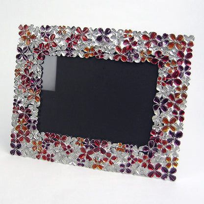 ( Loyfar ロイファー / ハンドクラフト / ピューター ) フォトフレーム / フラワー ( レッド )