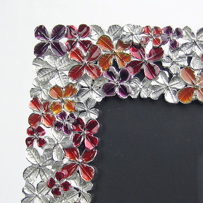 ( Loyfar ロイファー / ハンドクラフト / ピューター ) フォトフレーム / フラワー ( レッド )