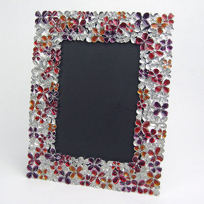 ( Loyfar ロイファー / ハンドクラフト / ピューター ) フォトフレーム / フラワー ( レッド )