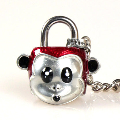 ( Loyfar ロイファー / ハンドクラフト / ピューター ) パドロック＆キーホルダー / モンキー