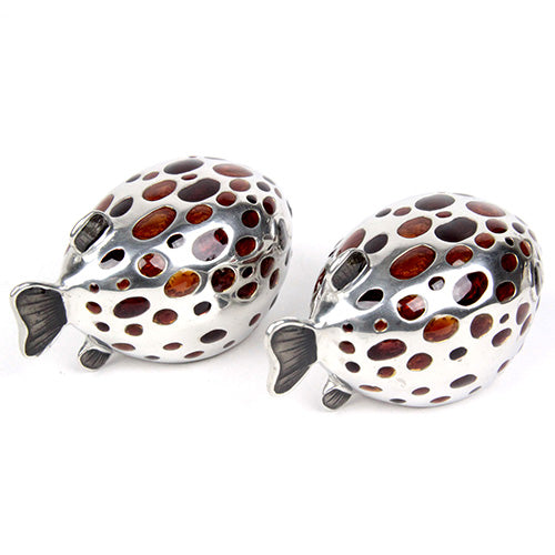 ( Loyfar ロイファー / ハンドクラフト / ピューター ) ソルト＆ペッパーセット / ふぐ