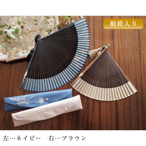 ( 舞扇堂 ) 高級扇子 / グレース ( 女性向き / 桐箱入りギフトセット )
