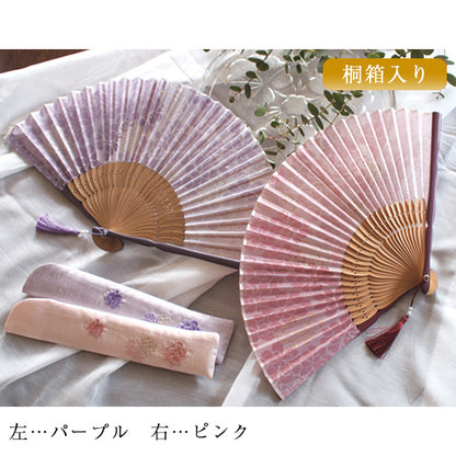 ( 舞扇堂 ) 高級扇子 / 澄桜 ( 女性向き / 桐箱入りギフトセット )