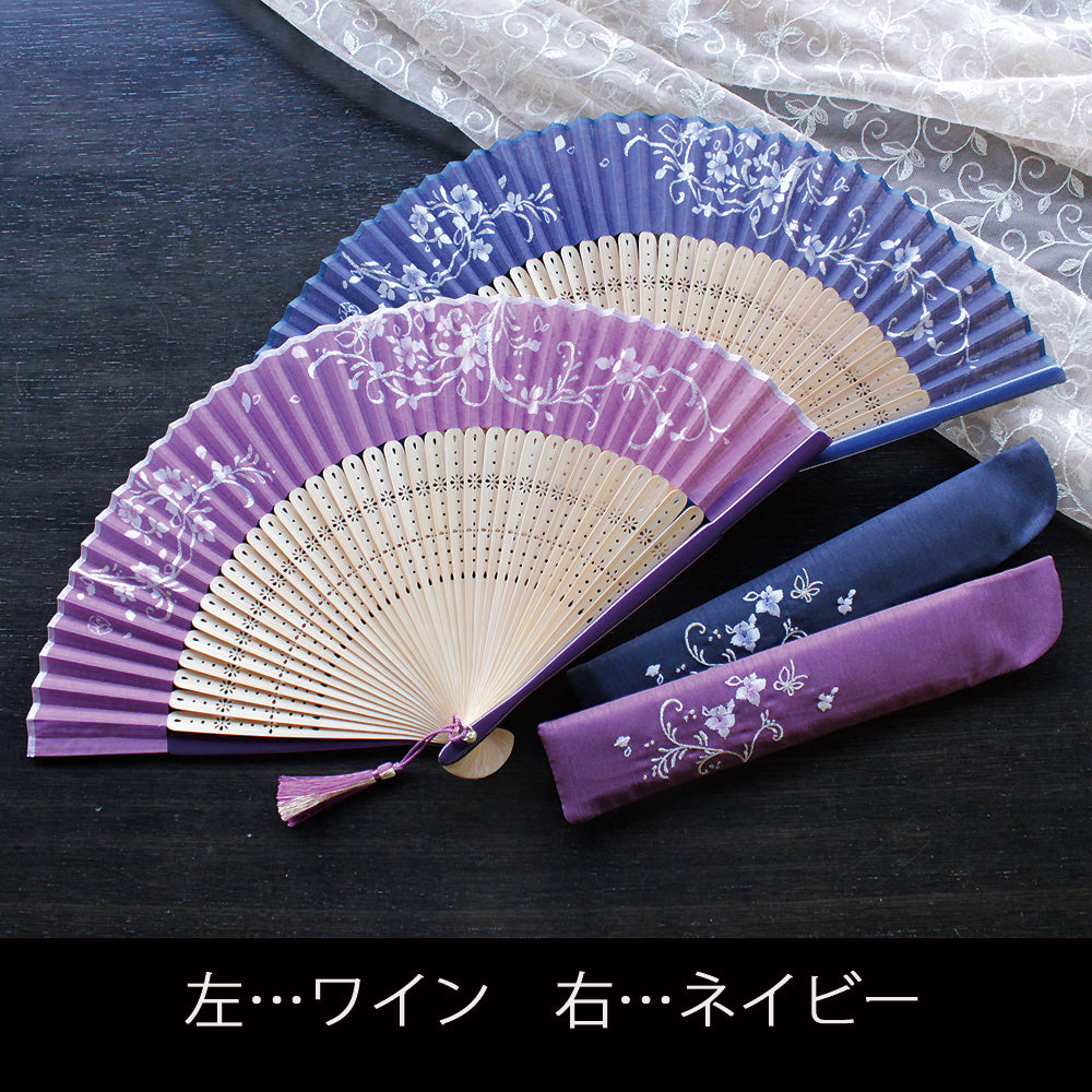 ( 舞扇堂 ) 高級扇子 / harmony ( 女性向き / 桐箱入りギフトセット )