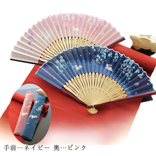 ( 舞扇堂 ) カジュアル扇子 / 弥生 ( 女性向き / 扇子袋付きギフトセット )