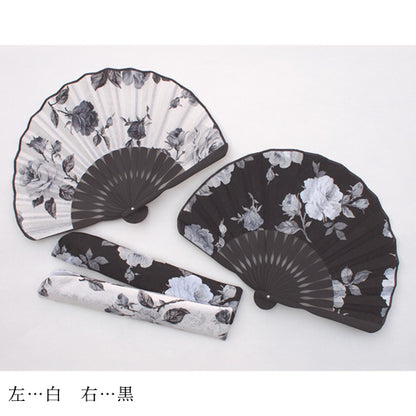 ( 舞扇堂 ) カジュアル扇子 / バラホタテ ( 女性向き / 扇子袋付きギフトセット )