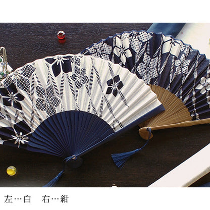 ( 舞扇堂 ) カジュアル扇子 / 藍ひとえ ( 女性向き / 扇子袋付きギフトセット )