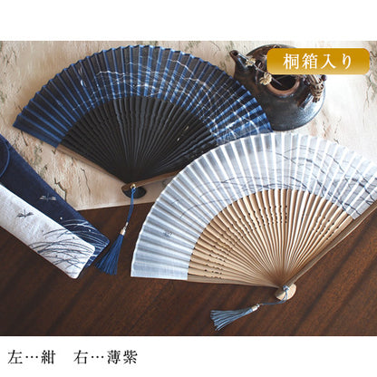 ( 舞扇堂 ) 高級扇子 / 夏霞 ( 男性向き / 桐箱入りギフトセット )