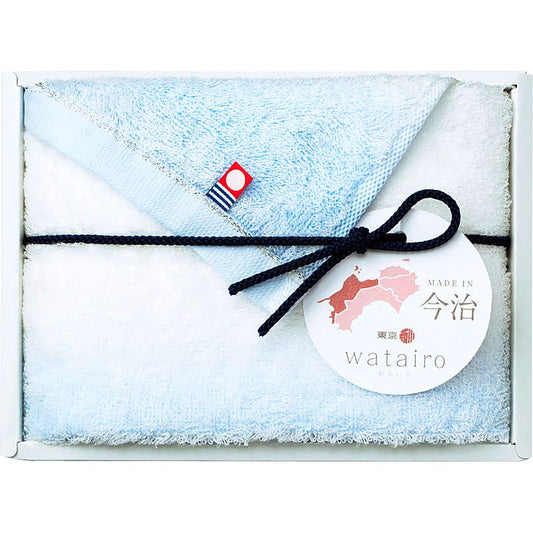 ( watairo / 今治タオル ) 今治わたいろ フェイスタオル ブルー ( 662-0582r )