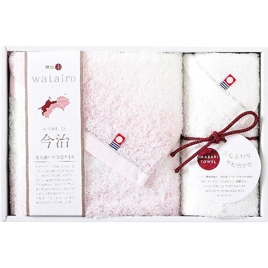 ( watairo / 今治タオル ) 今治わたいろ フェイスタオル＆ウォッシュタオル ピンク ( 662-0585r )