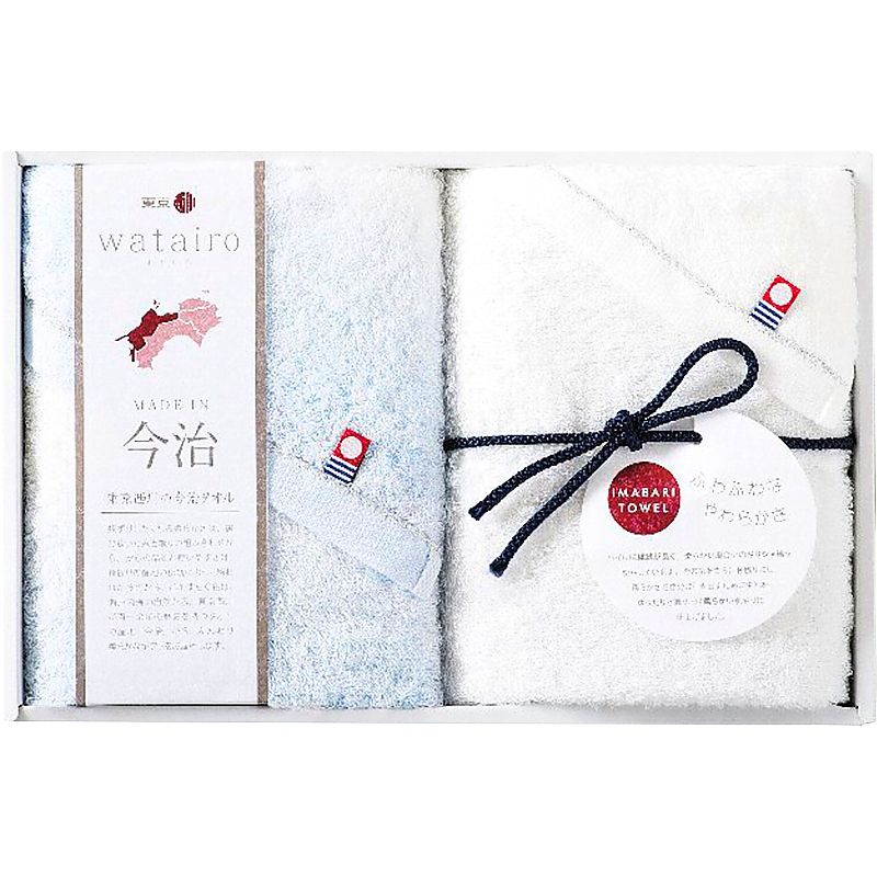 ( watairo / 今治タオル ) 今治わたいろ フェイスタオル2P ブルー ( 662-0586r )