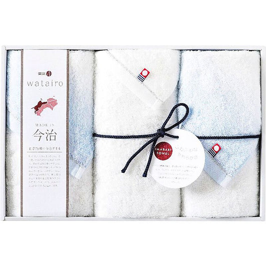 ( watairo / 今治タオル ) 今治わたいろ フェイスタオル3P ブルー ( 662-0590r )