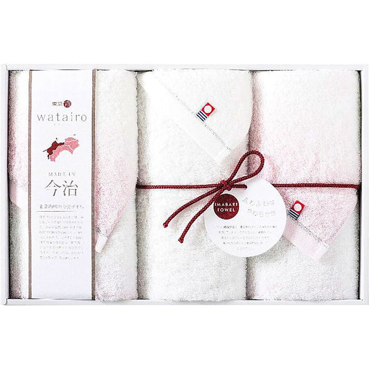 ( watairo / 今治タオル ) 今治わたいろ フェイスタオル3P ピンク ( 662-0591r )