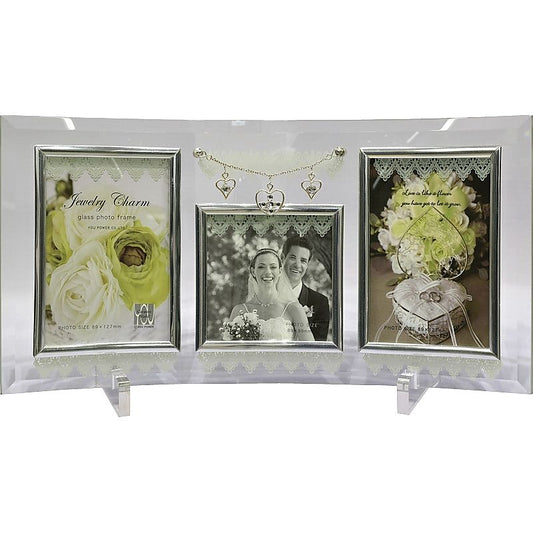 ジュエリーチャームガラスフォトフレーム3W