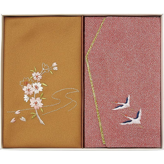 ( 洛北 ) 刺繍入り金封包み&金封ふくさ ( 赤鶴 )