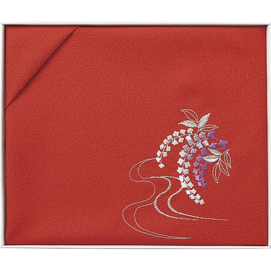 ( 洛北 ) 刺繍入り二巾風呂敷 ( 赤 )