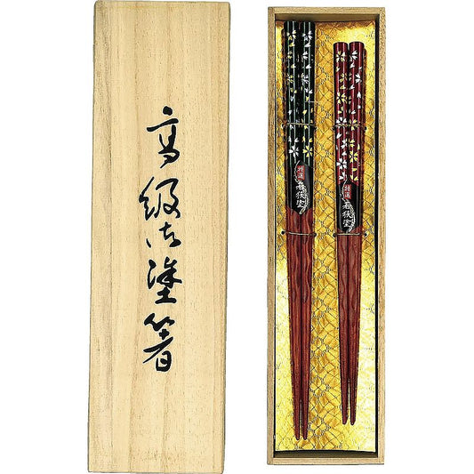 特選 若狭塗 花やしき 桐箱2膳セット
